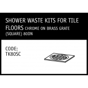 Marley Solvent Joint Shower Waste Kit for Tile Floors (Chrome on Brass Grate) Square 80DN - TK80SC